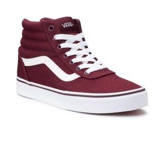 maroon high top vans